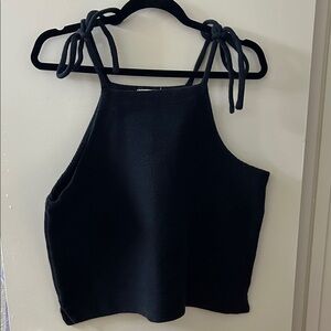 Madewell Black Shoulder Tie Top